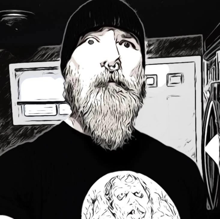 Black-and-white illustrated portrait supplied by Twisted Image Tattoo